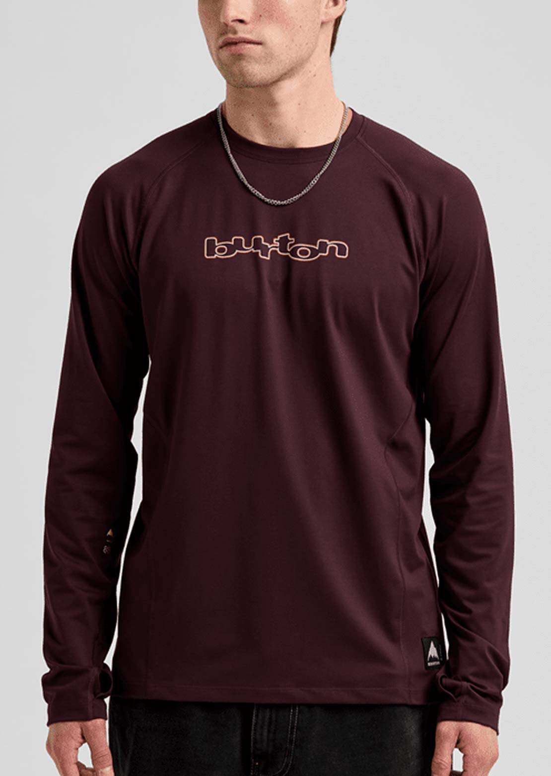 Burton Men's Synthetic Midweight Base Layer Crewneck Long Sleeve Bear Hug Brown