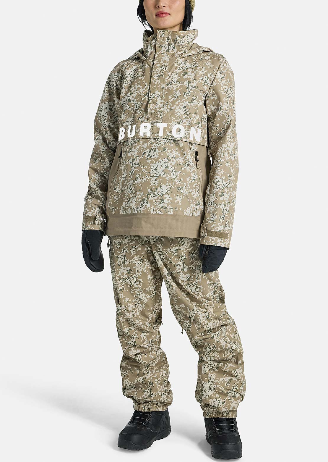 Burton Women's Frostner Anorak Jacket Snowfall Camo/Summit Taupe