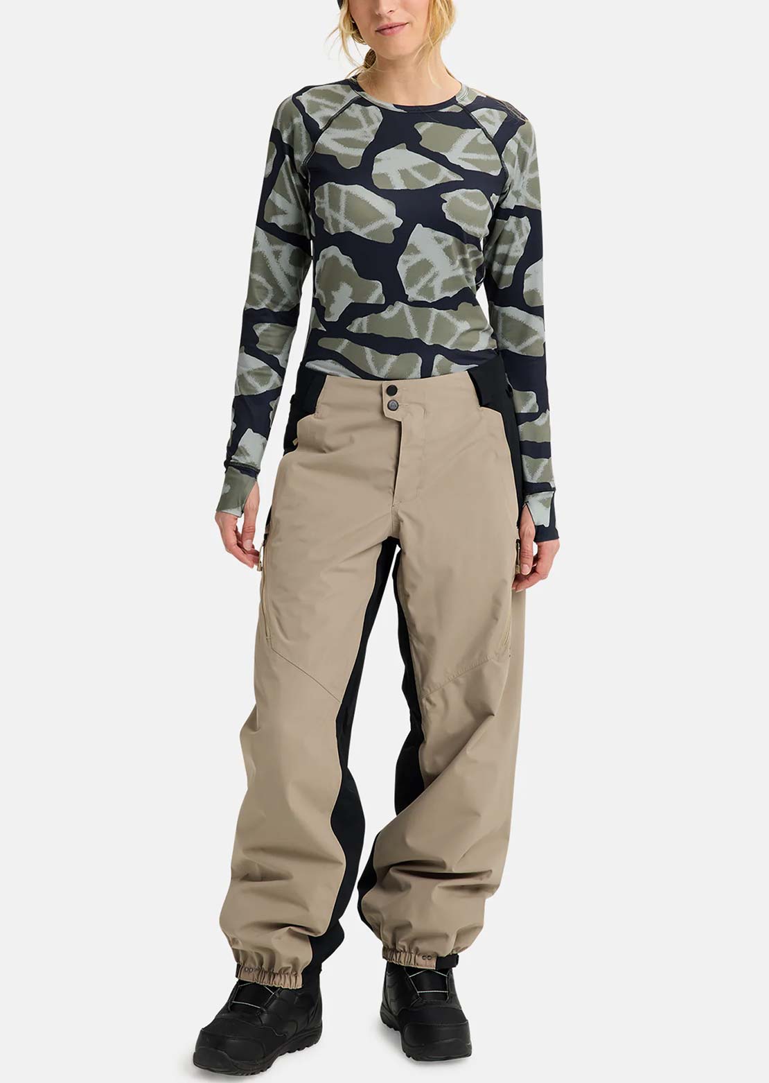 Burton Women's Reserve 2L Relaxed Pants Summit Taupe/True Black