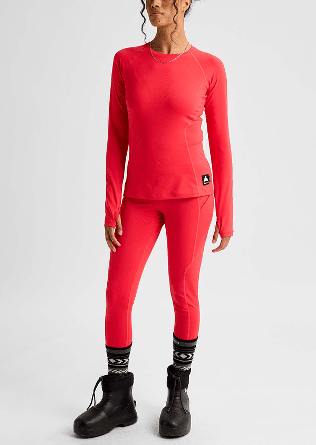 Burton Women's Synthetic Midweight Base Layer Crewneck Long Sleeve Hot Tamale