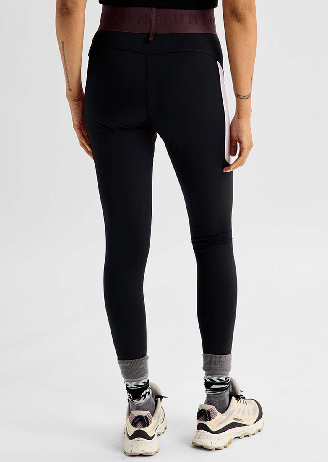 Burton Women's Synthetic Midweight Base Layer Pants True Black/Bear Hug Brown/Moondust Purple