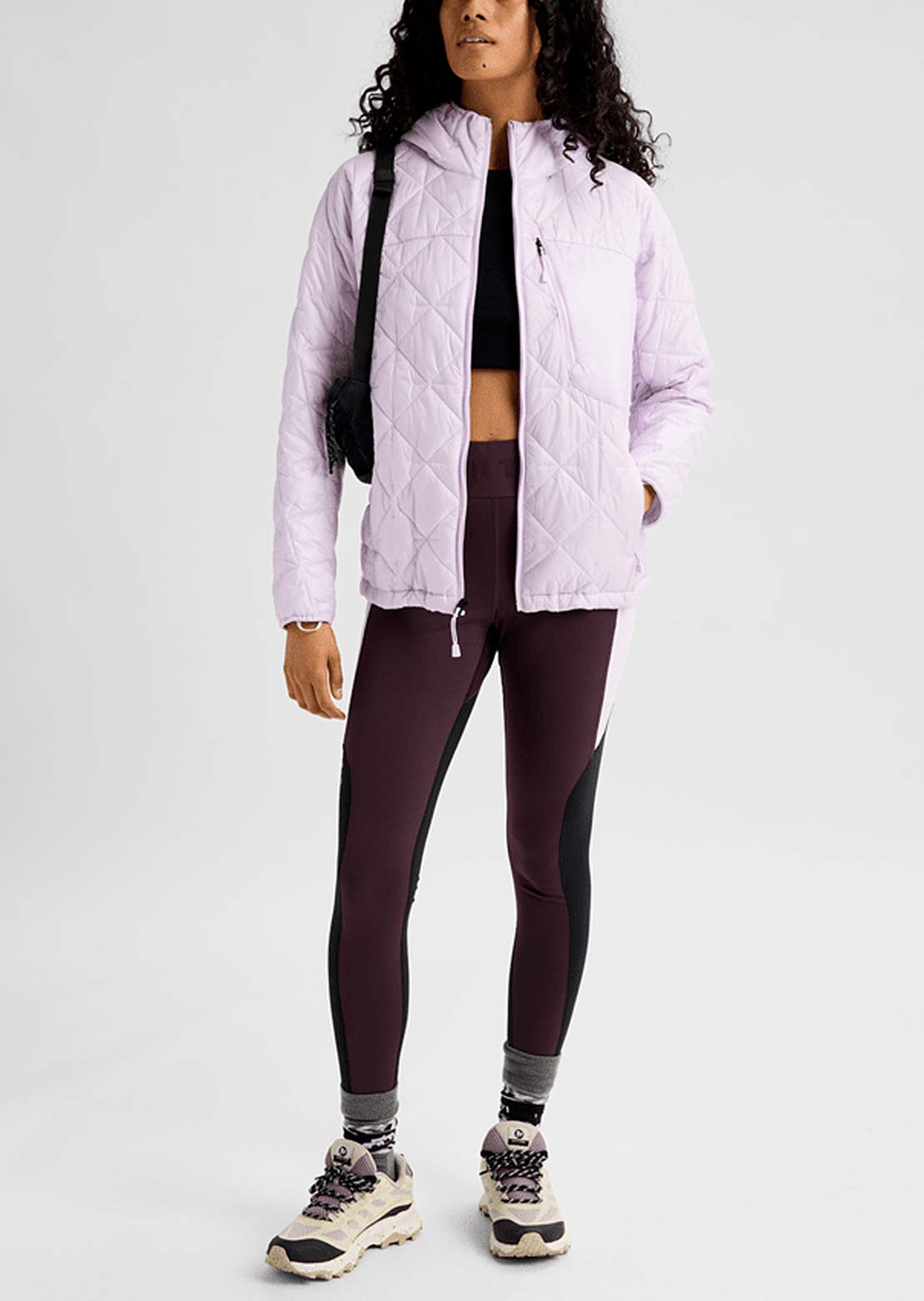 Burton Women's Synthetic Midweight Base Layer Pants True Black/Bear Hug Brown/Moondust Purple