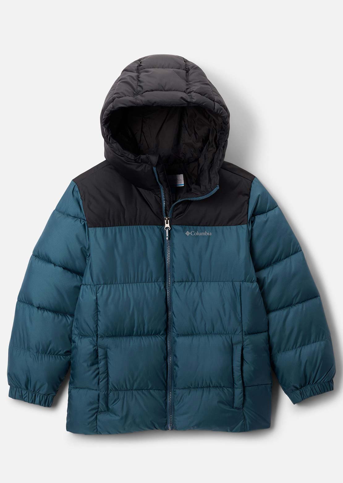 Columbia Junior Puffect Hooded Jacket Everblue/Black