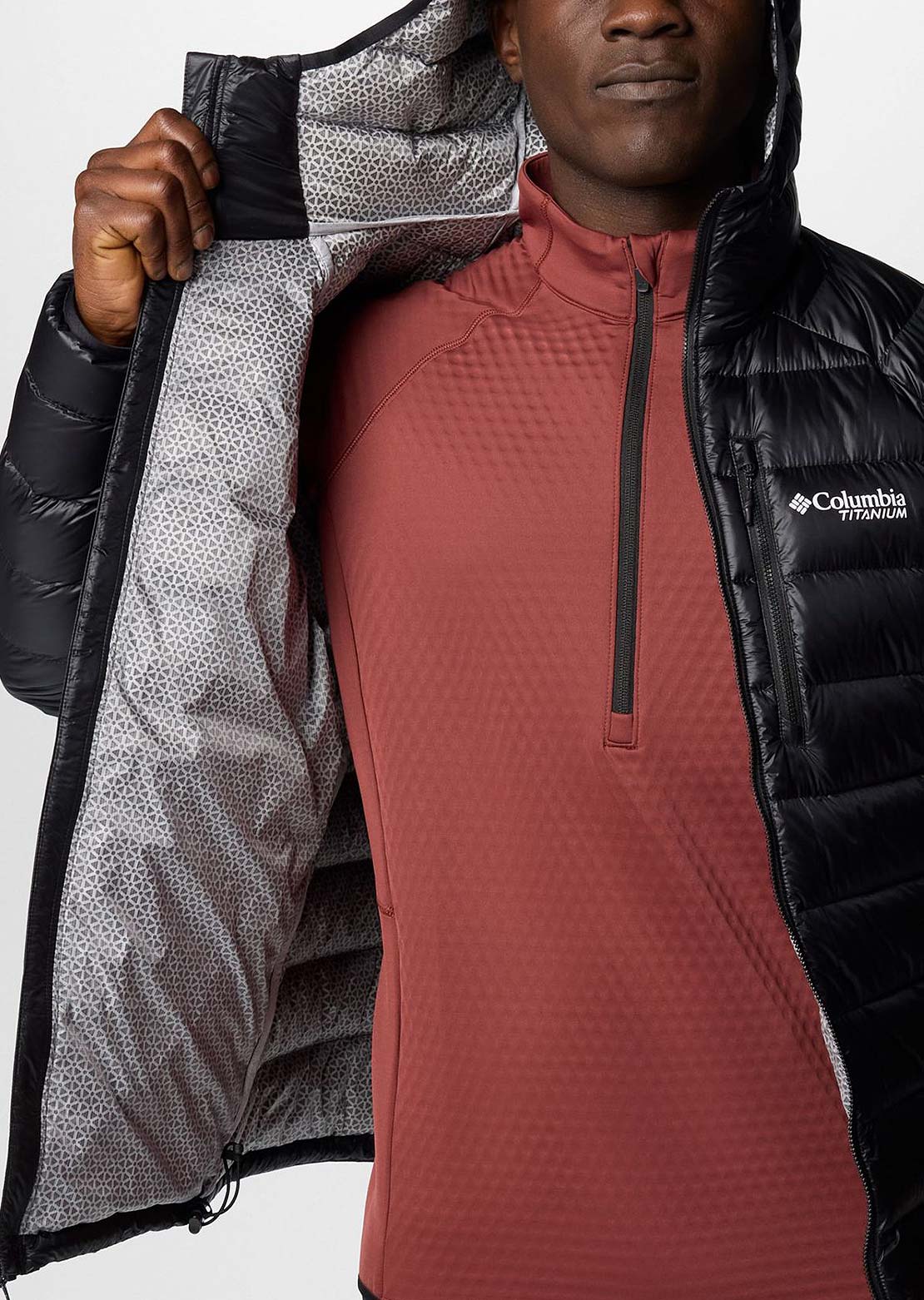 Columbia Men's Arctic Crest Down Hooded Jacket Black