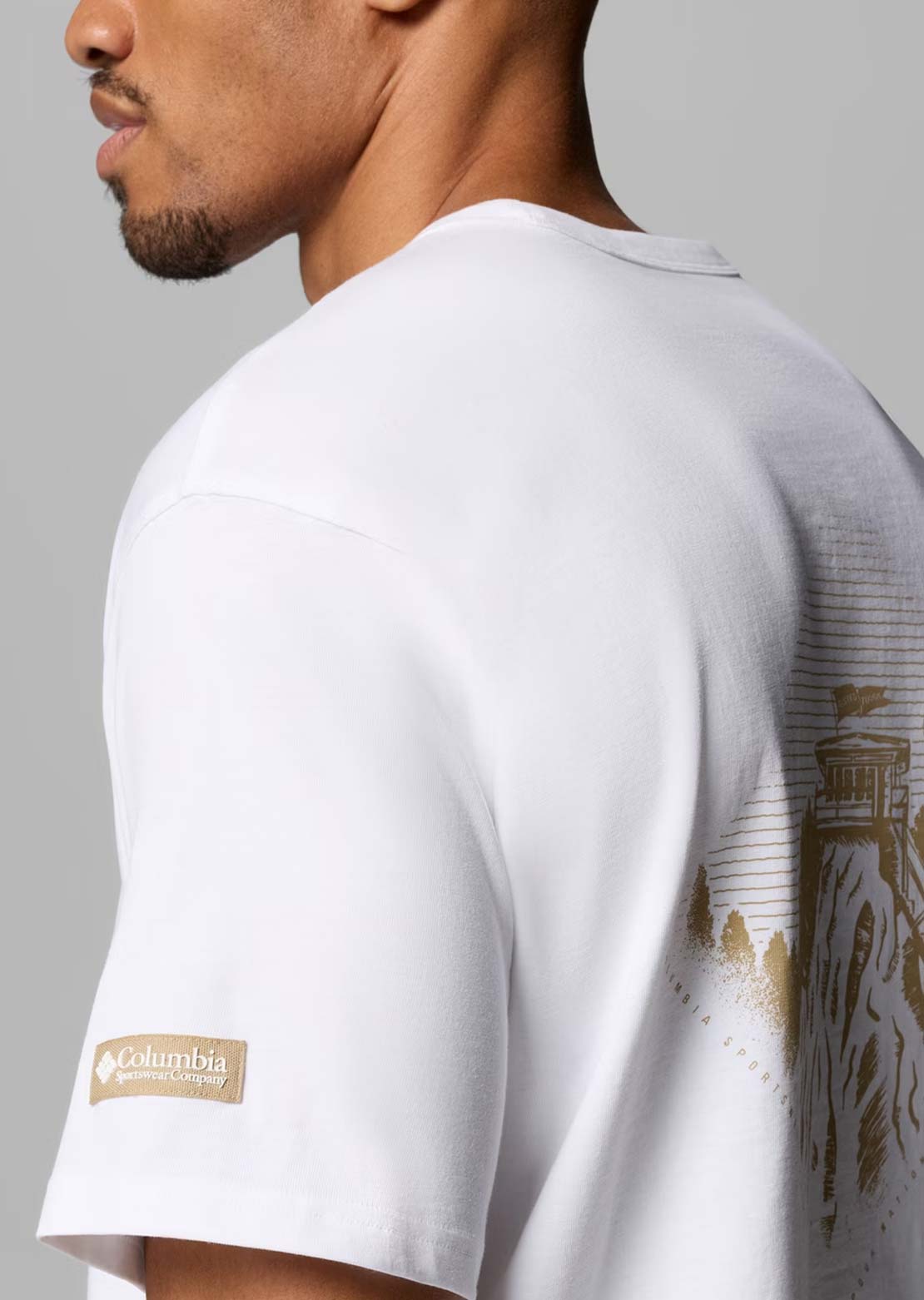 Columbia Men's CSC Heavyweight Back Graphic T-Shirt White Heritage