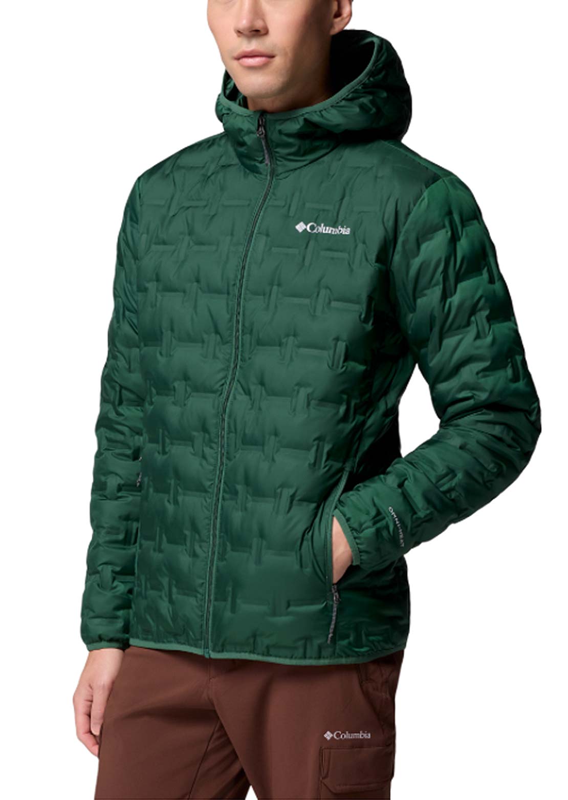 Columbia Men's Delta Ridge II Down Hooded Jacket Rain Forest