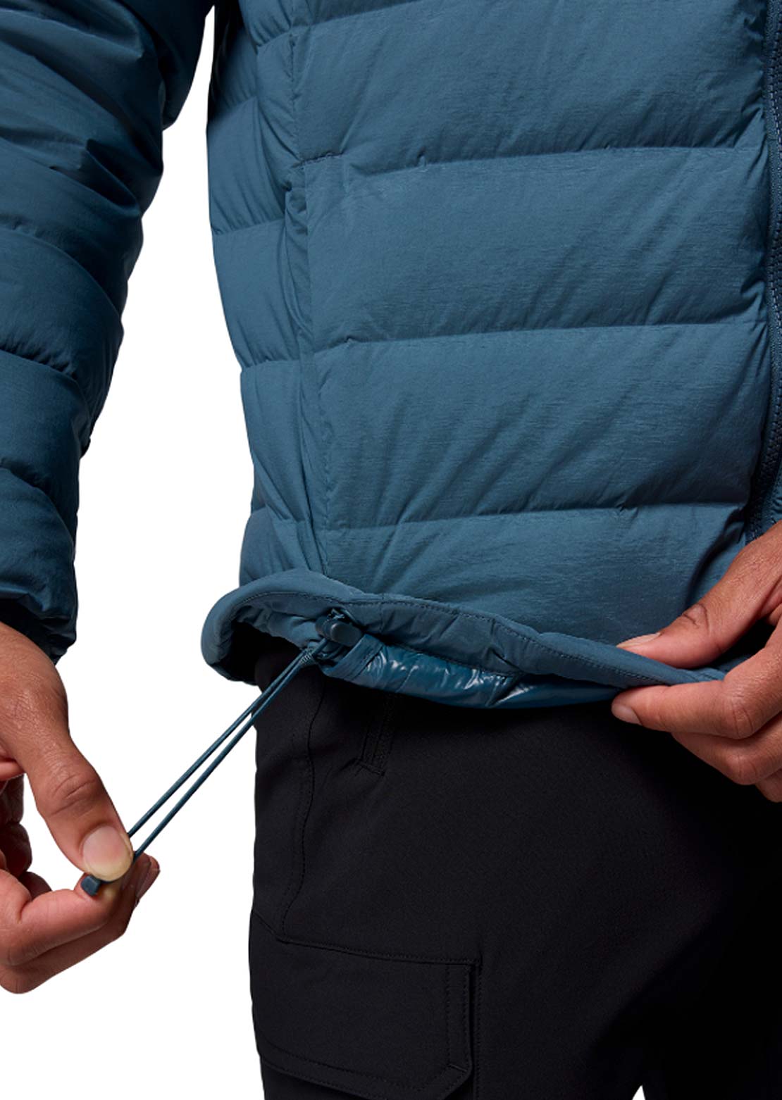 Columbia Men's Drift Peak Stretch Down Hooded Jacket Everblue