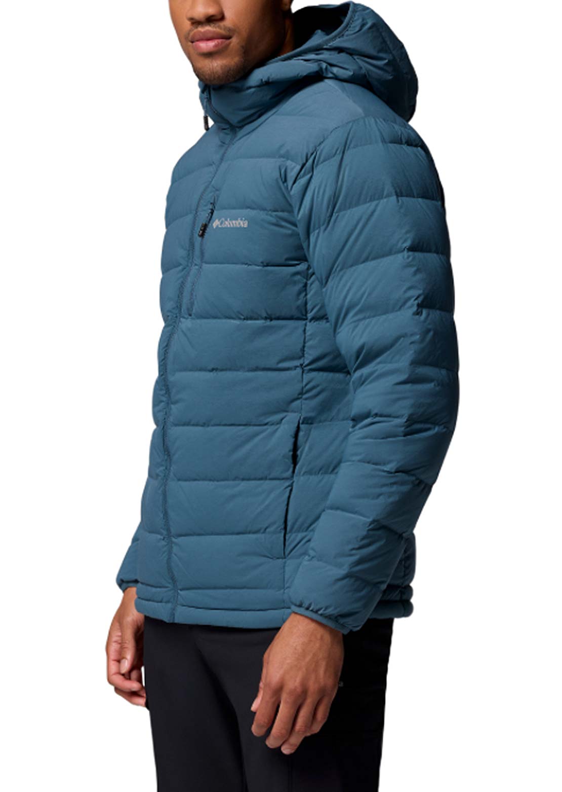 Columbia Men's Drift Peak Stretch Down Hooded Jacket Everblue