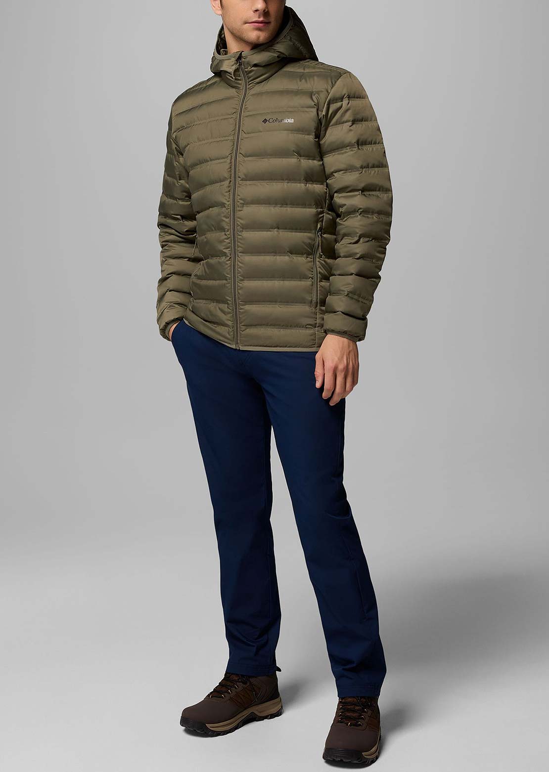 Columbia Men's Lake 22 II Down Hooded Jacket Stone Green