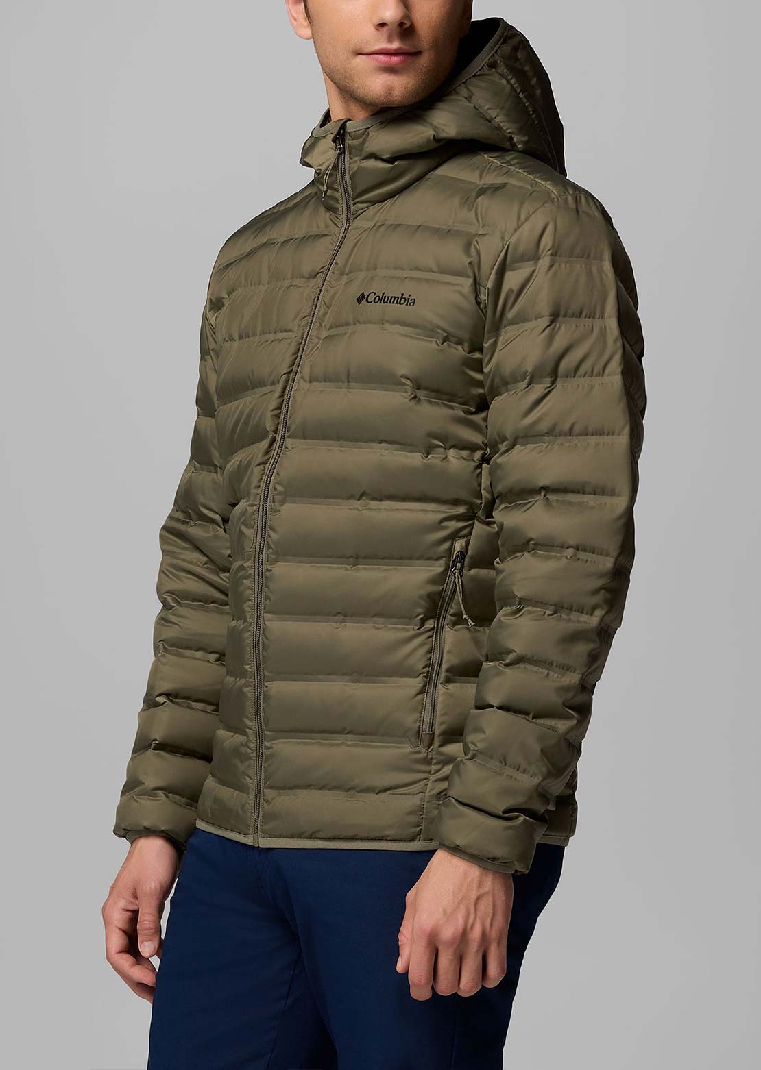 Columbia Men's Lake 22 II Down Hooded Jacket Stone Green