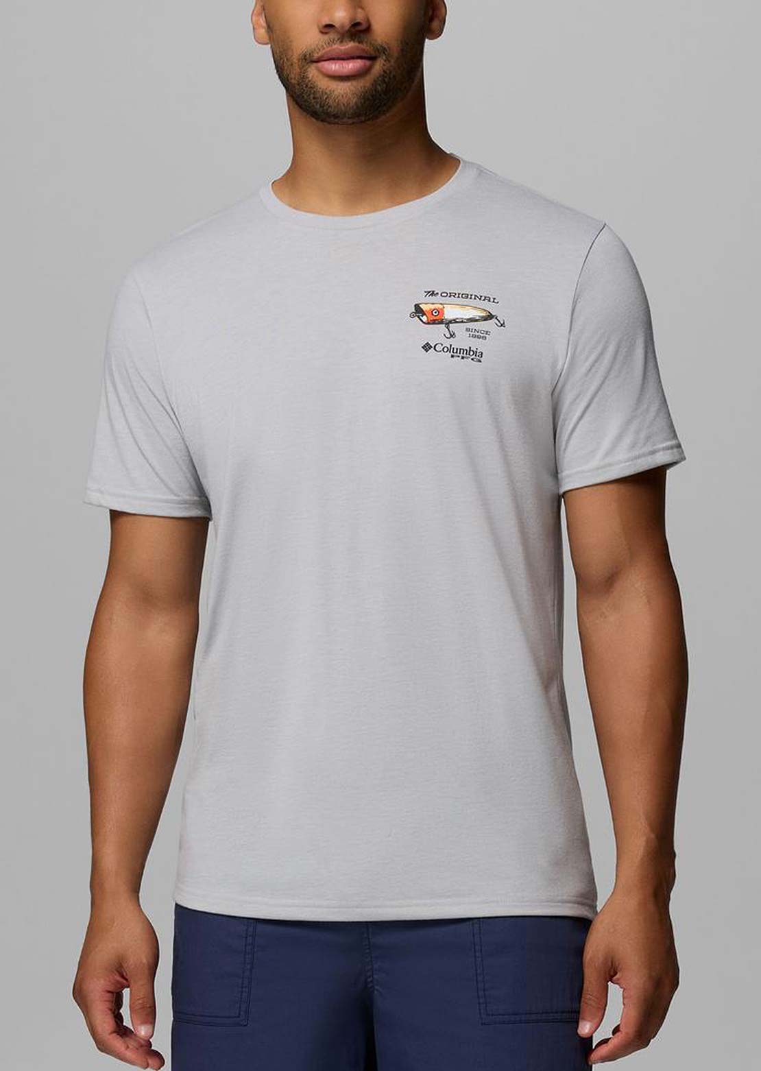 Columbia Men's PFG Lure Lineup T-Shirt Cool Grey Heather