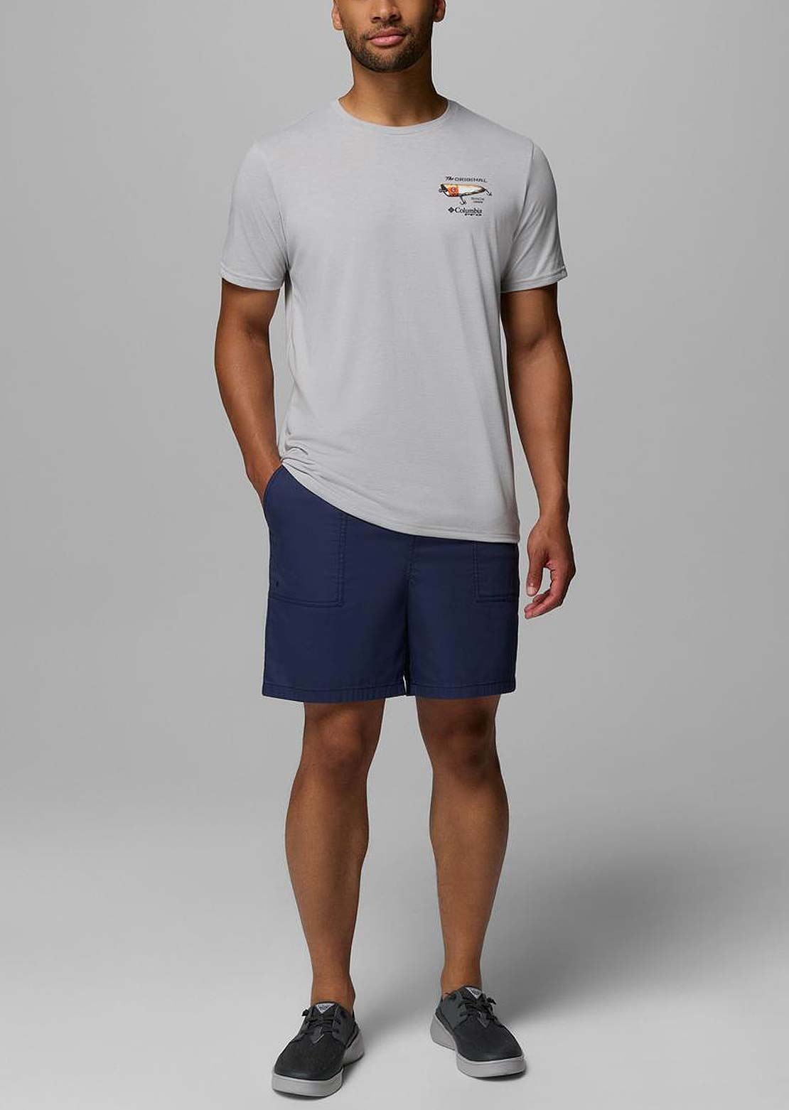 Columbia Men's PFG Lure Lineup T-Shirt Cool Grey Heather