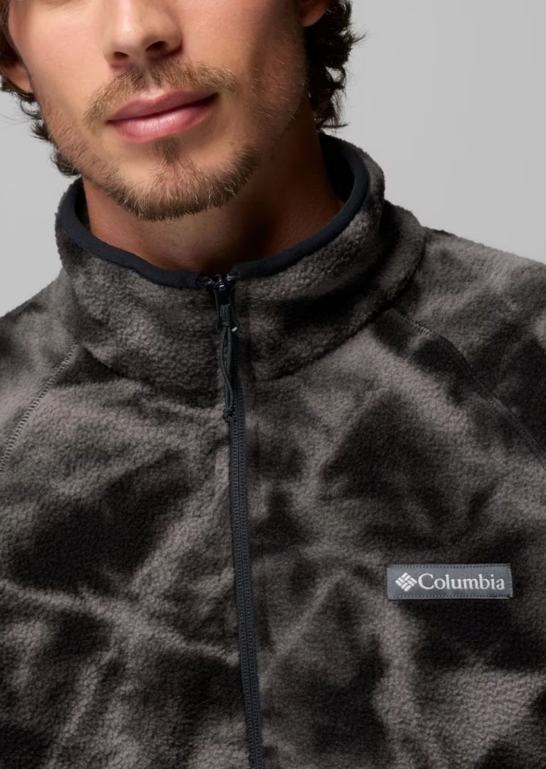 Columbia Men's Timber Crest MTR Printed Half Zip Fleece Black/Icypeaks