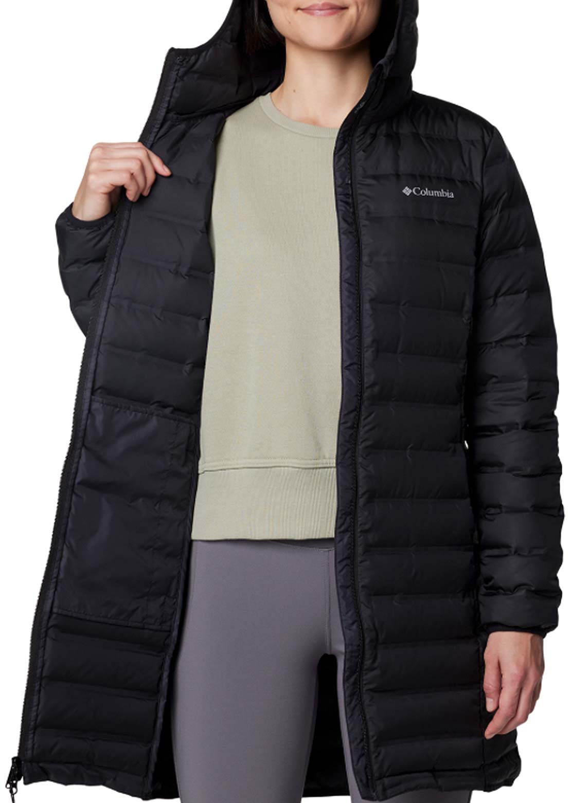 Columbia Women’s Lake 22 II Down Long Hooded Jacket Black