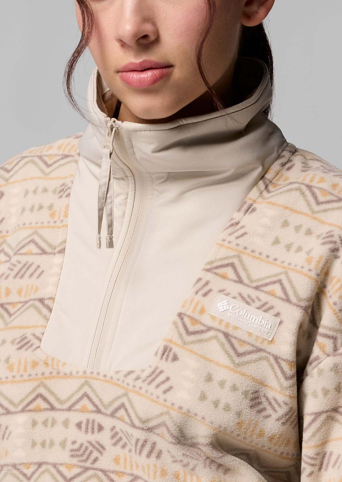 Columbia Women’s Sequoia Grove Printed Half-Zip Fleece Pullover Dark Stone Horizons
