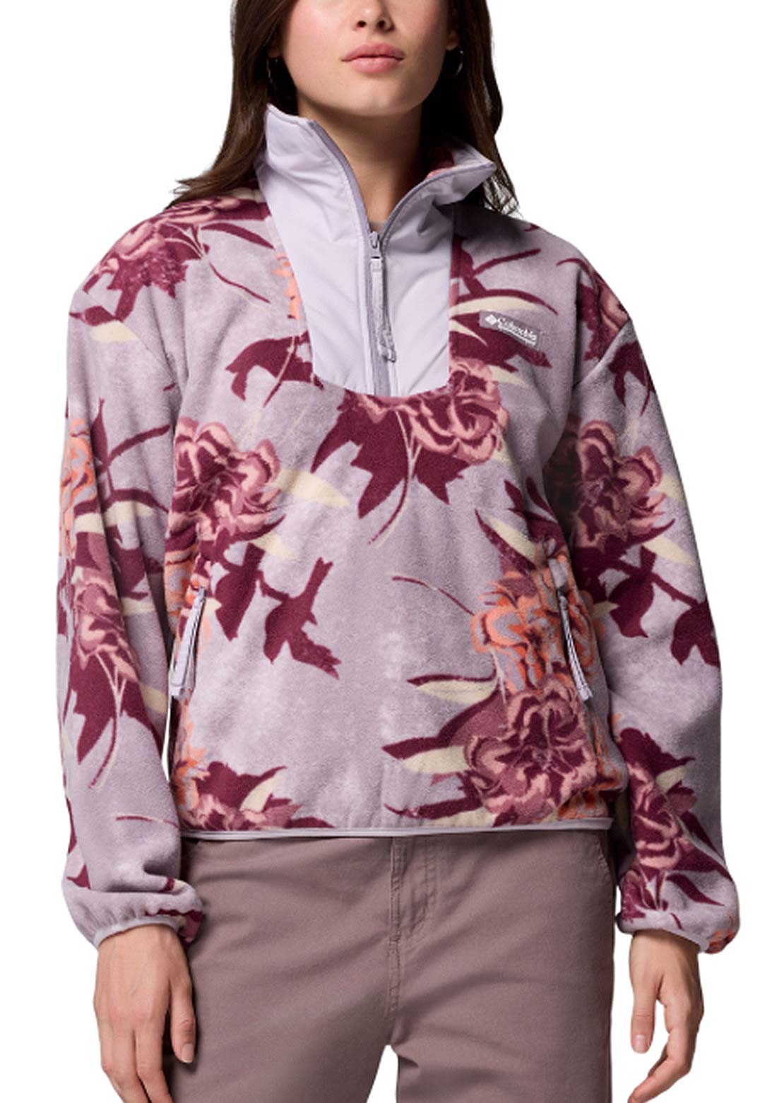 Columbia Women’s Sequoia Grove Printed Half-Zip Fleece Pullover Shale Purple