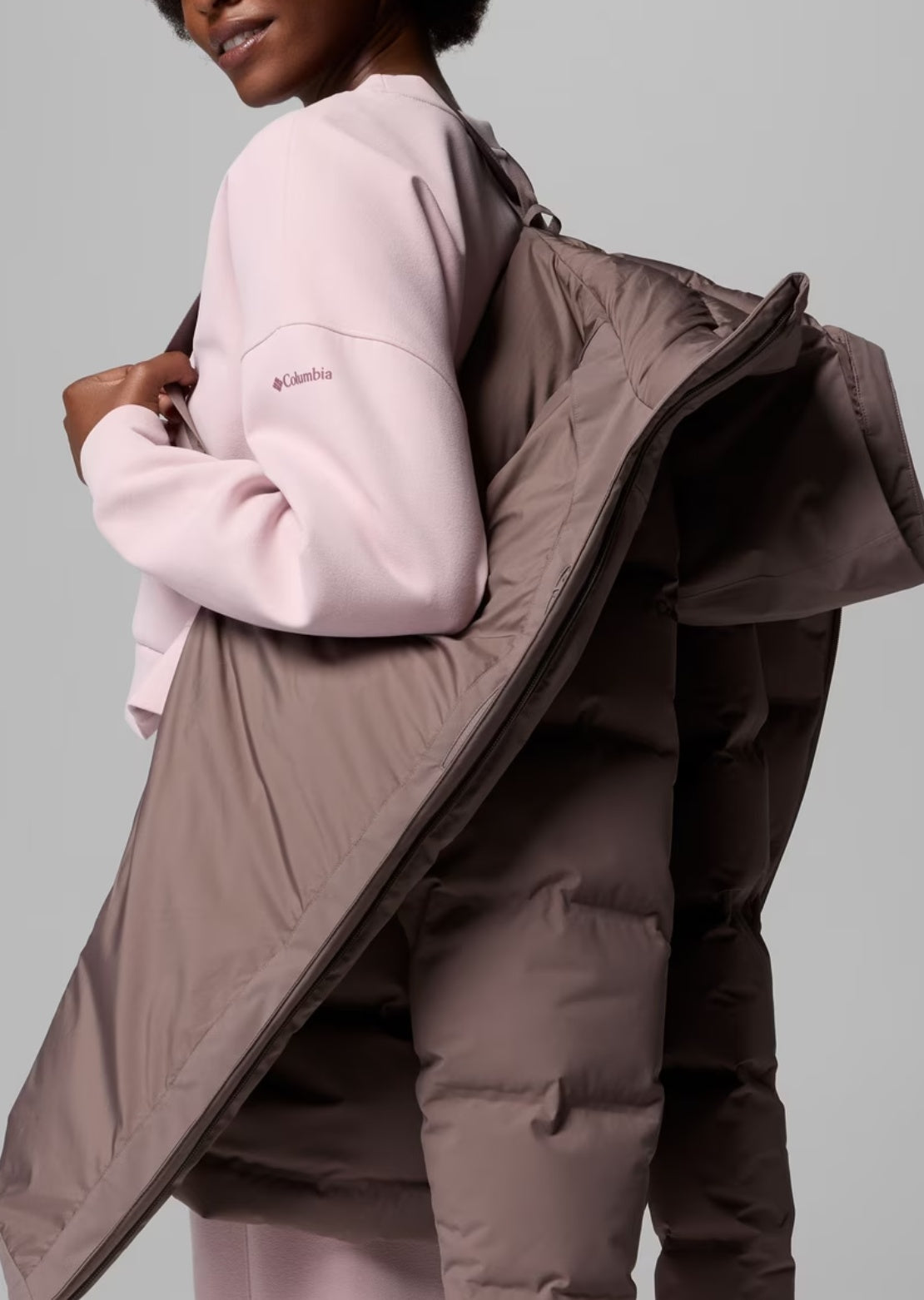 Columbia Women's Amaze Puff Heat Seal Mid Hood Jacket Iron