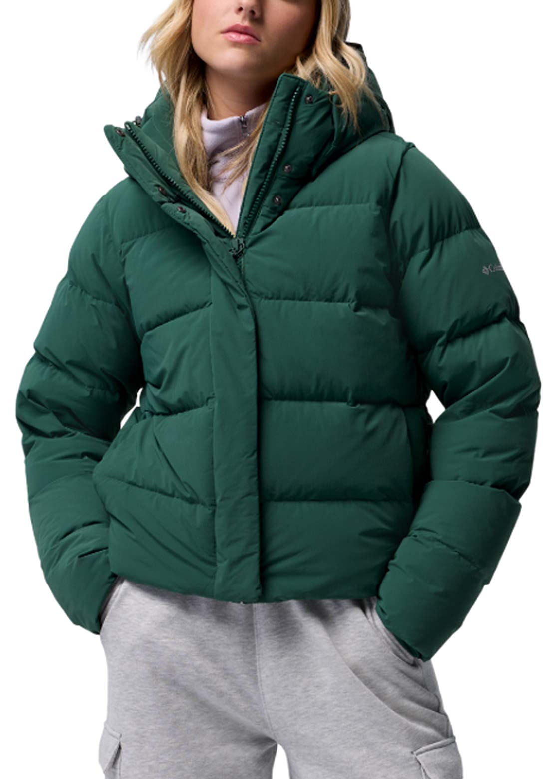 Columbia Women's Amaze Puff Hooded Jacket Rain Forest