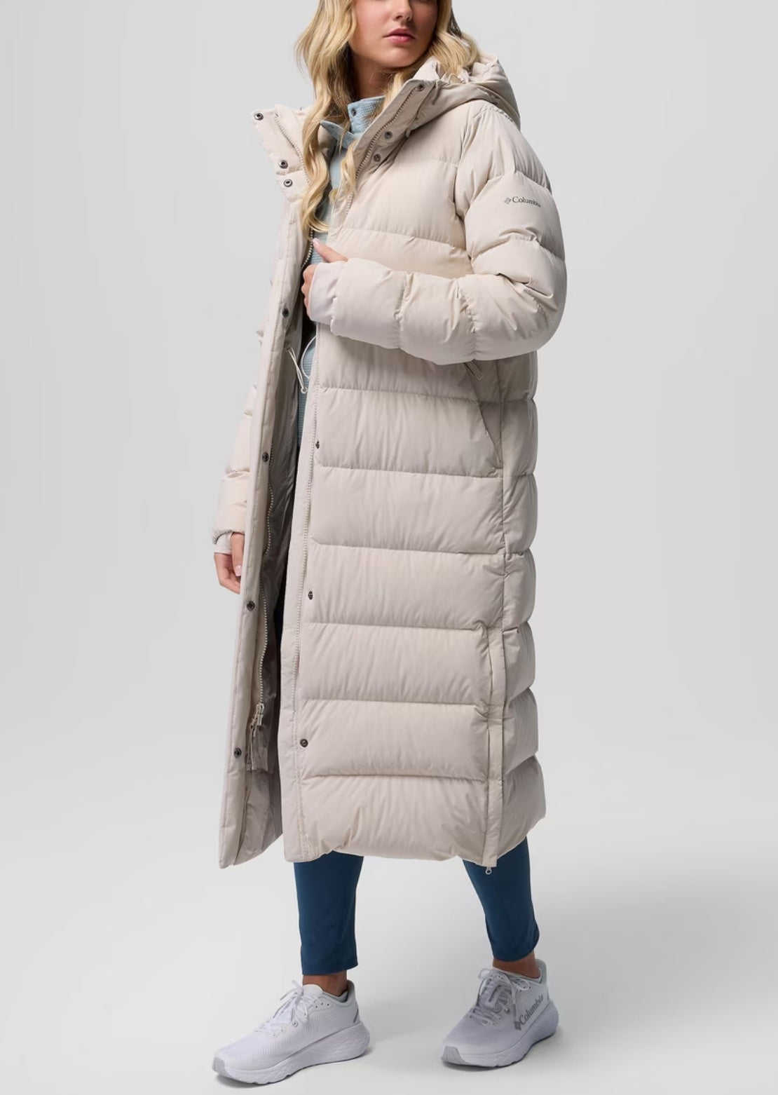Columbia Women's Amaze Puff Long Hooded Jacket Dark Stone