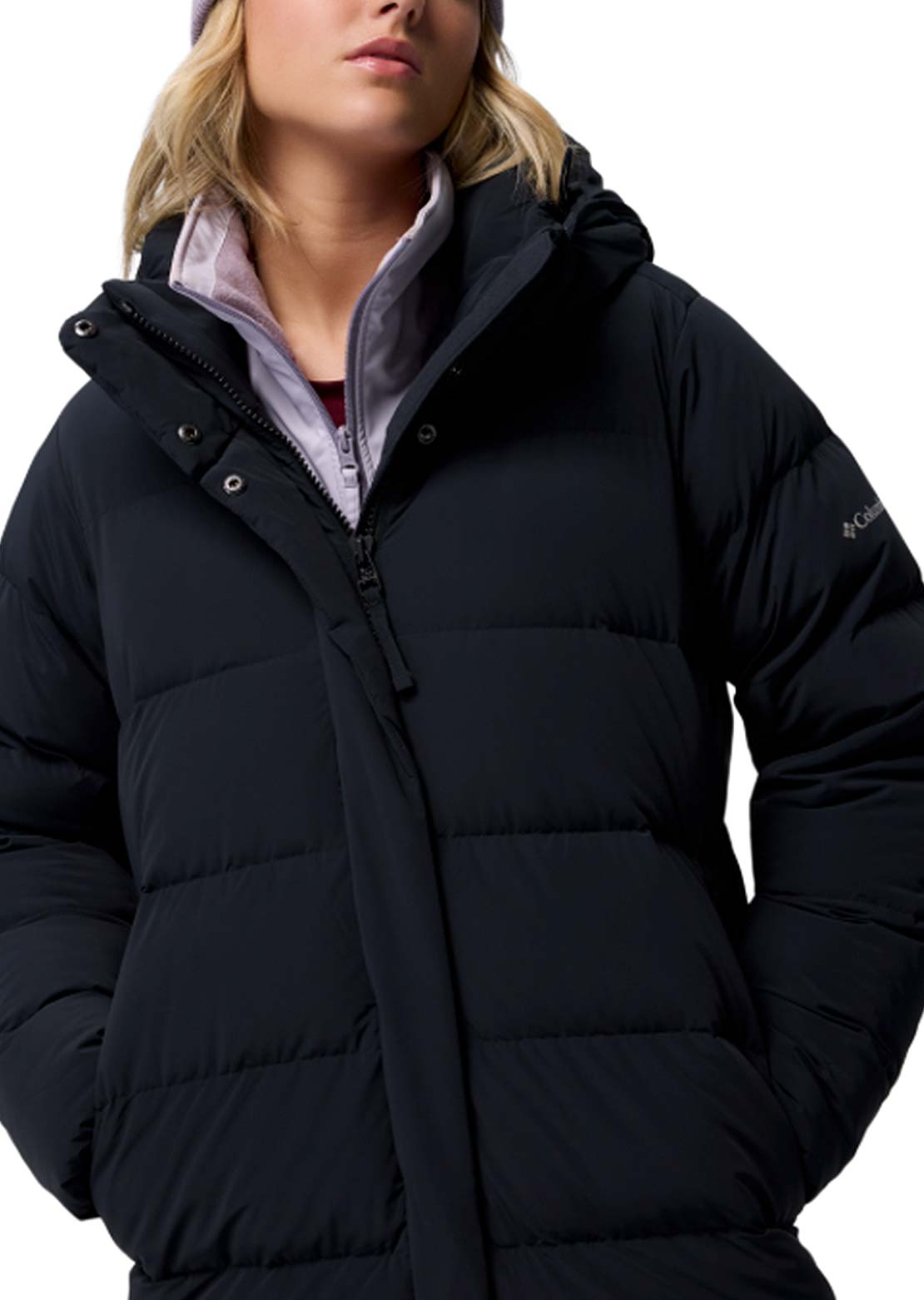 Columbia Women's Amaze Puff Long Hooded Jacket Black