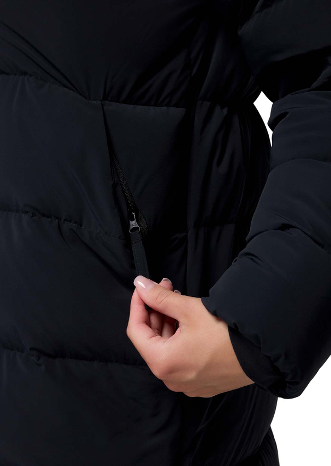 Columbia Women's Amaze Puff Long Hooded Jacket Black