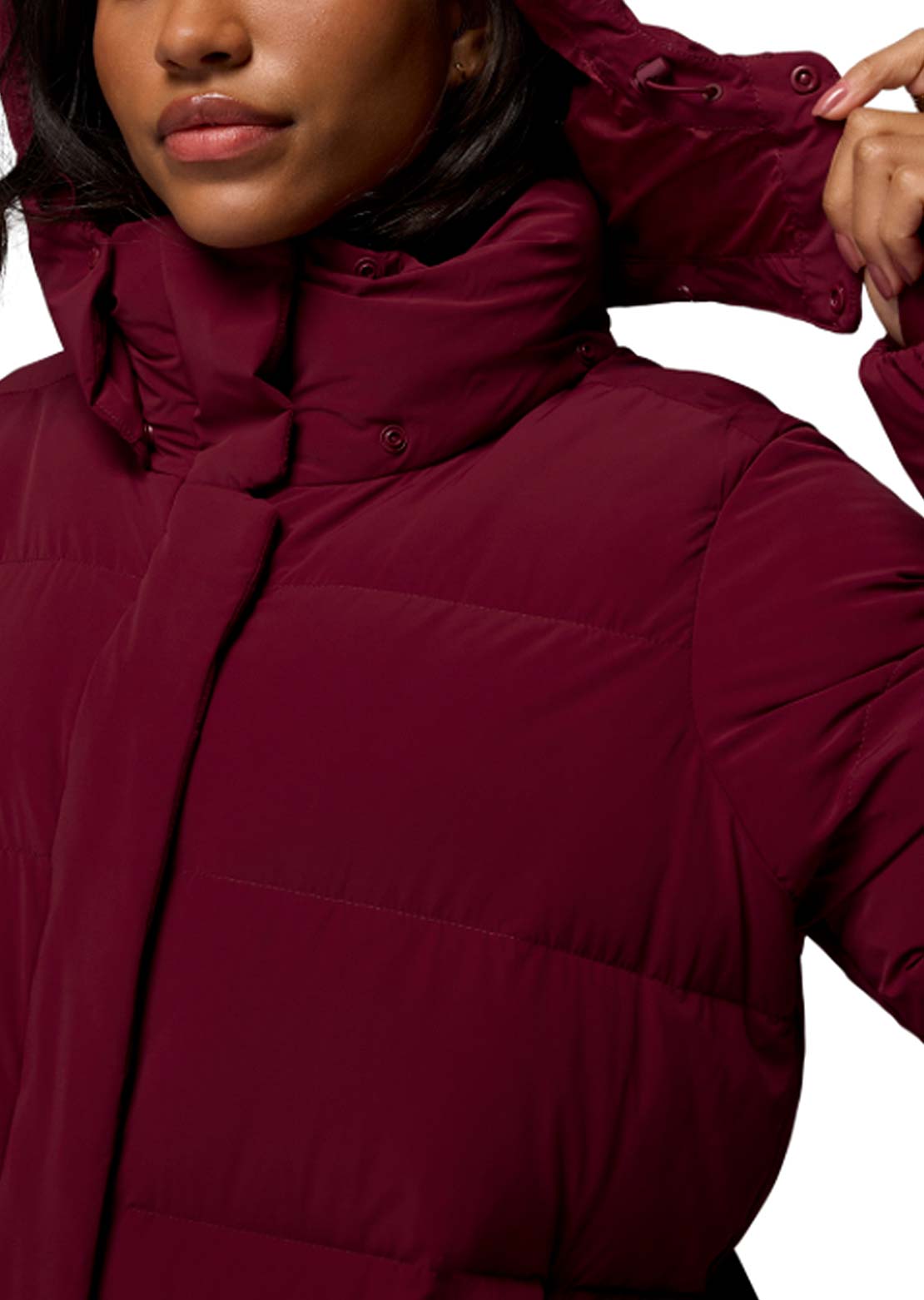 Columbia Women's Amaze Puff Long Hooded Jacket Rich Wine