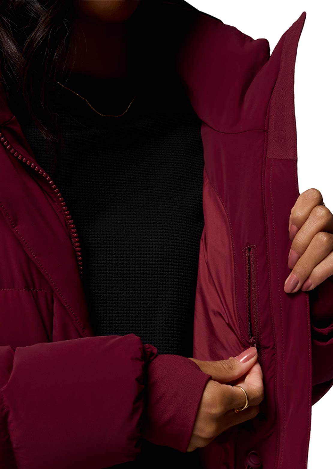 Columbia Women's Amaze Puff Long Hooded Jacket Rich Wine