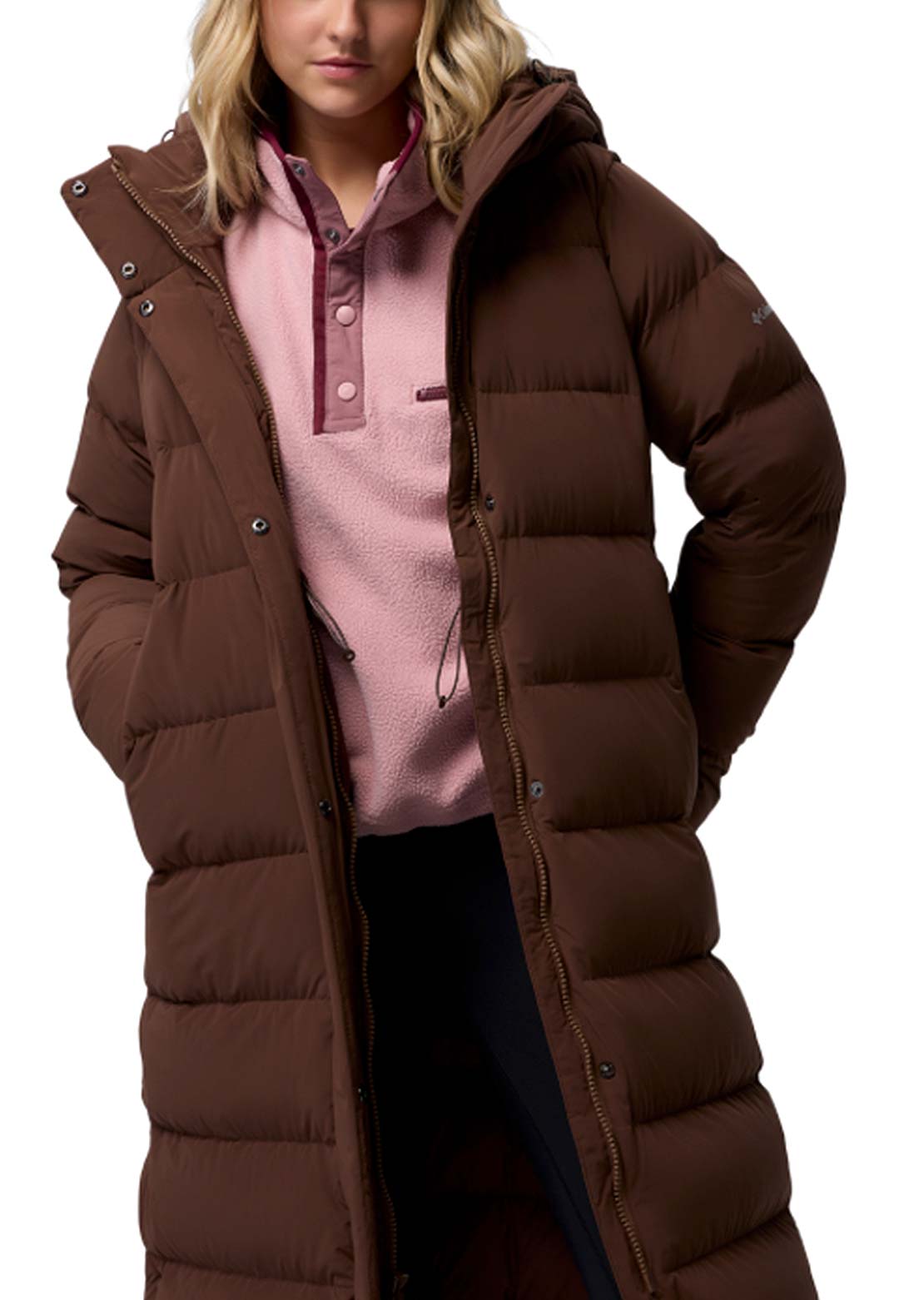 Columbia Women's Amaze Puff Long Hooded Jacket Tobacco