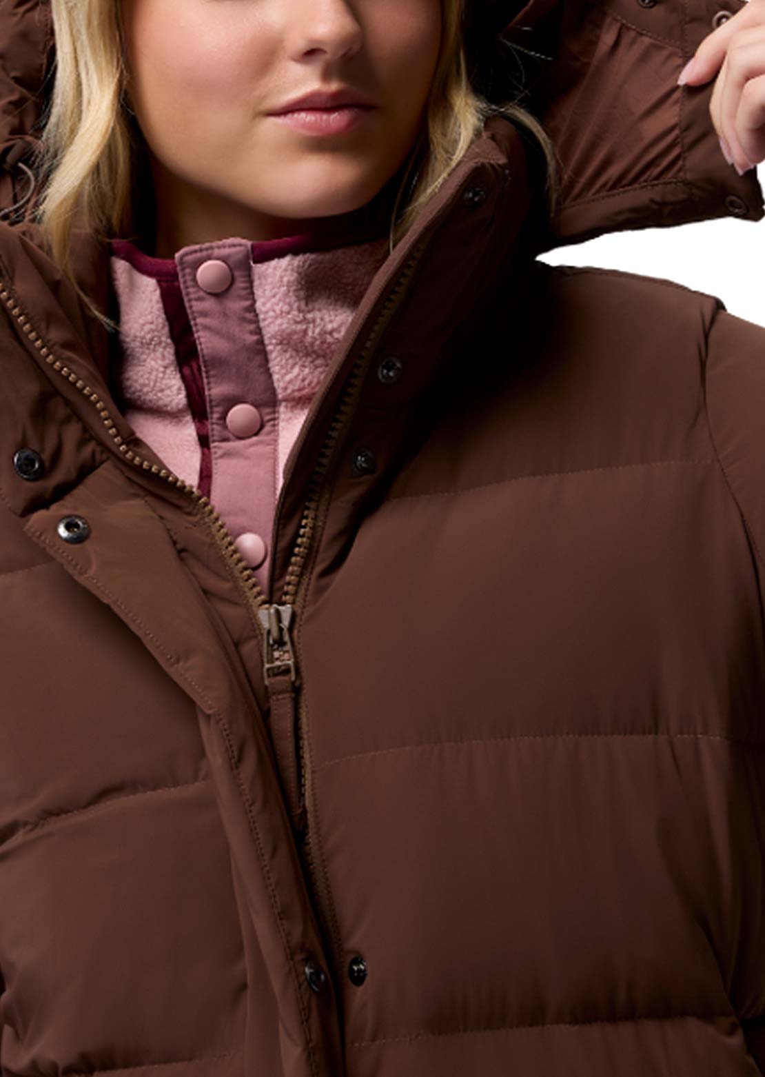 Columbia Women's Amaze Puff Long Hooded Jacket Tobacco