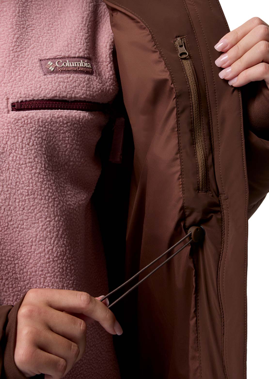 Columbia Women's Amaze Puff Long Hooded Jacket Tobacco