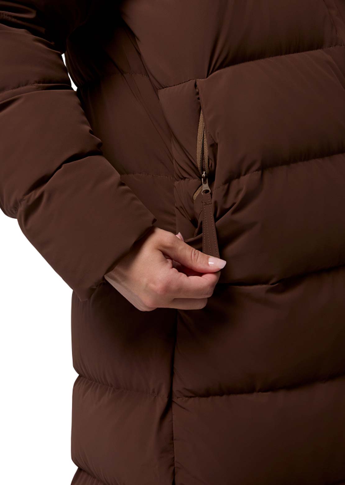 Columbia Women's Amaze Puff Long Hooded Jacket Tobacco