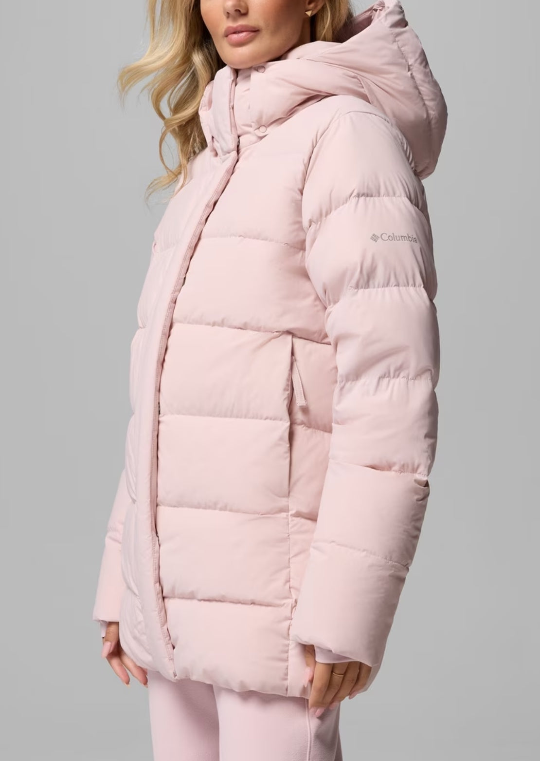 Columbia Women's Amaze Puff Mid Hooded Jacket Mineral Pink
