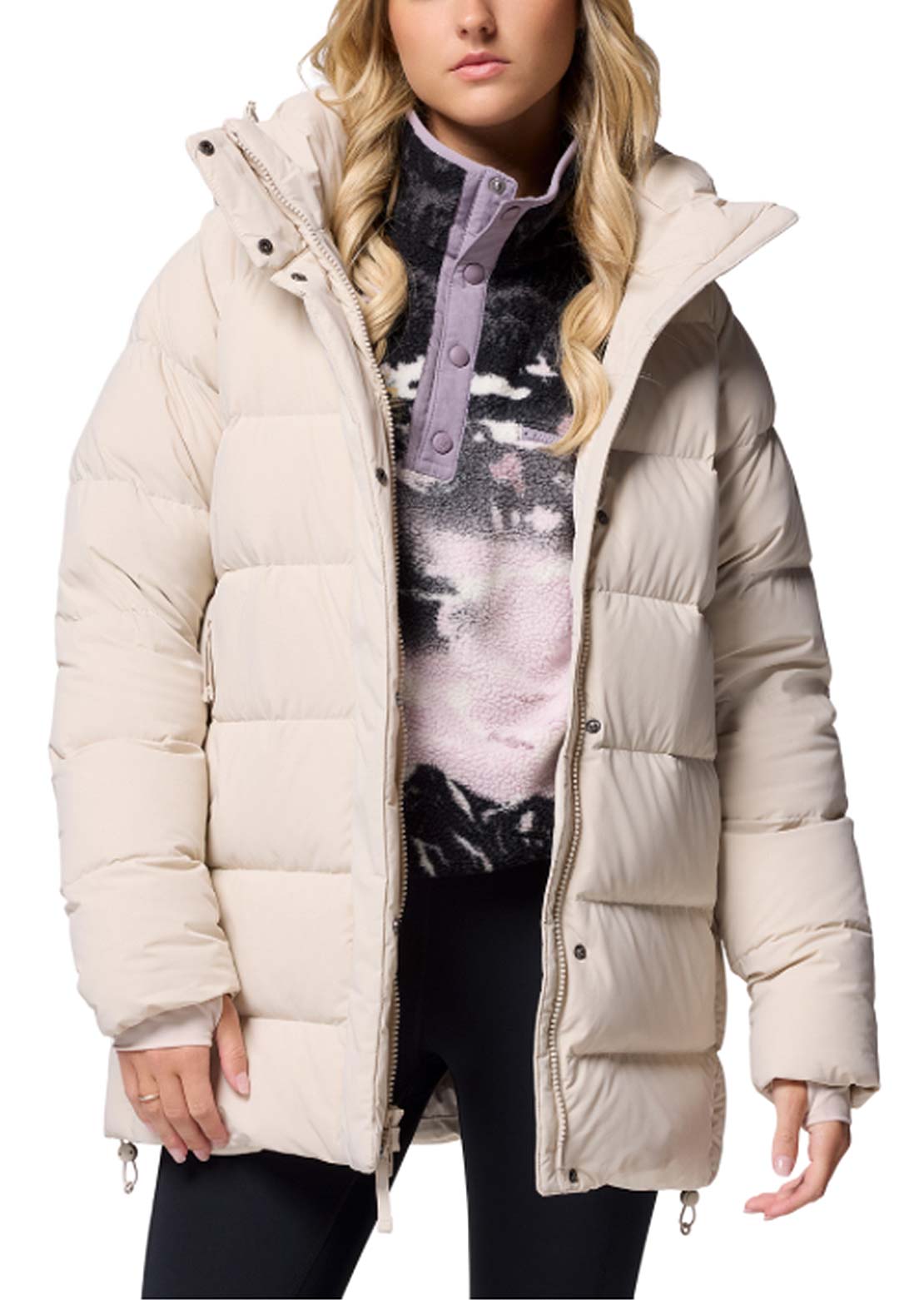Columbia Women's Amaze Puff Mid Hooded Jacket Dark Stone