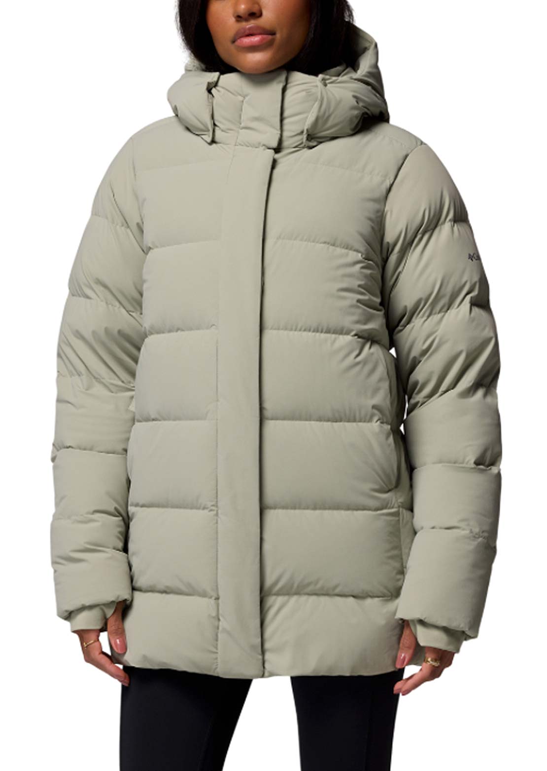 Columbia Women's Amaze Puff Mid Hooded Jacket Safari