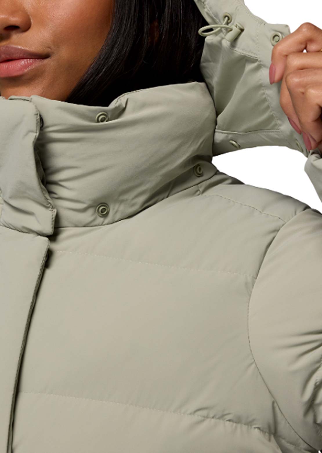 Columbia Women's Amaze Puff Mid Hooded Jacket Safari