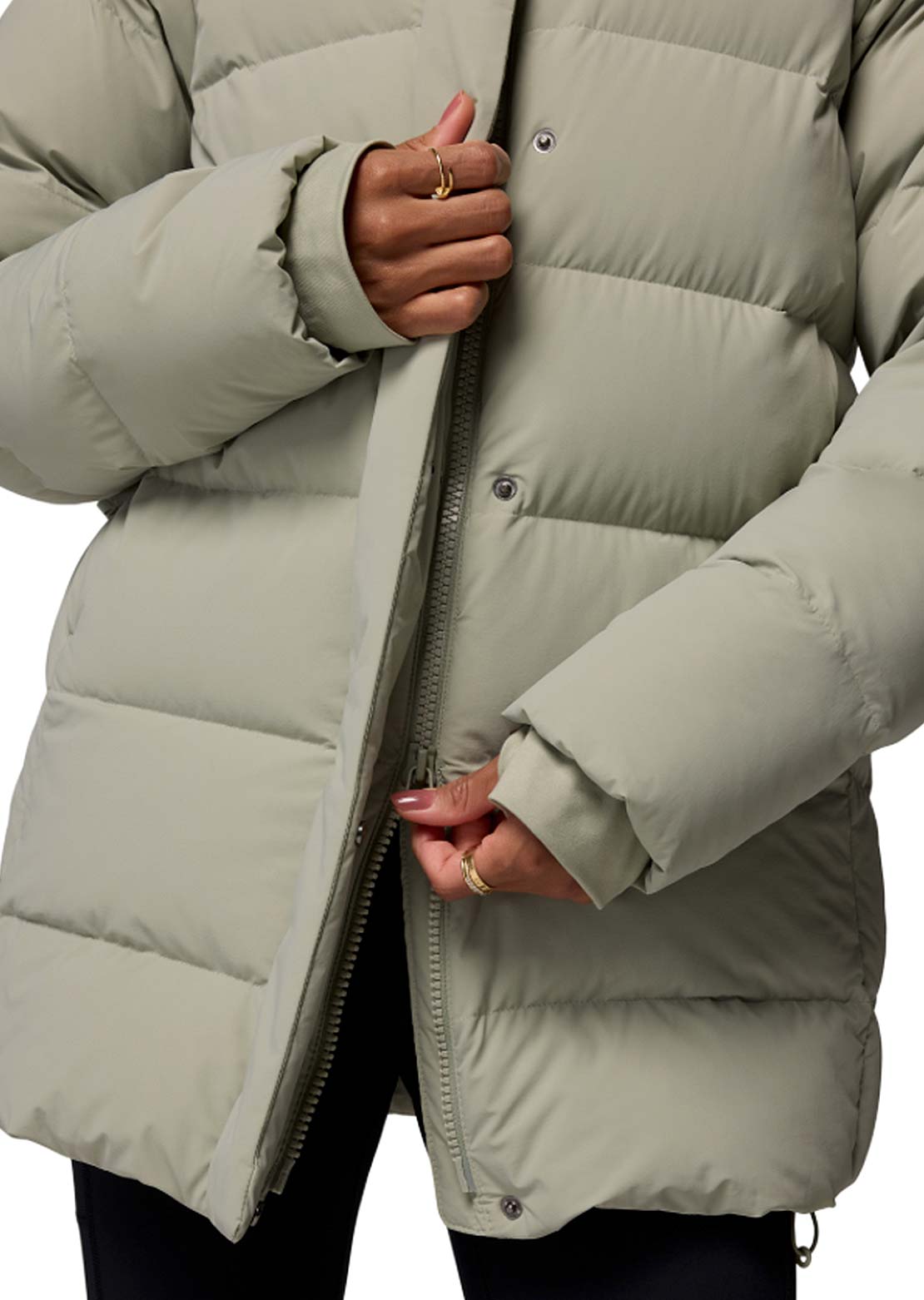 Columbia Women's Amaze Puff Mid Hooded Jacket Safari