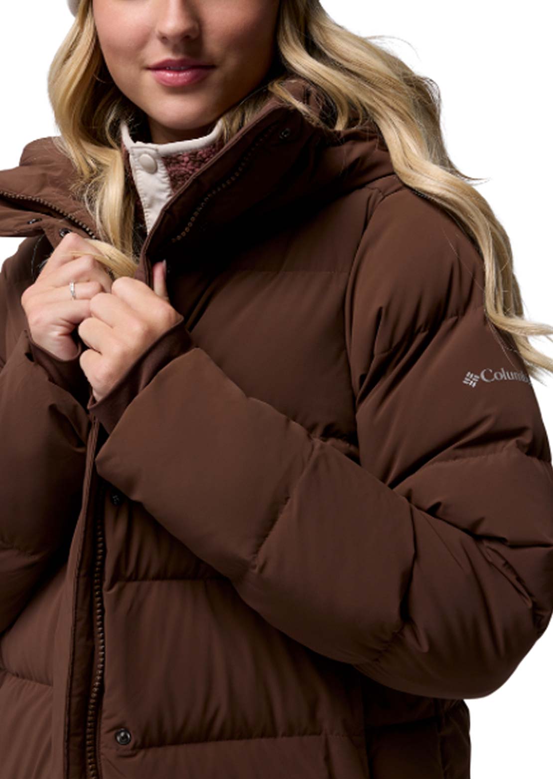 Columbia Women's Amaze Puff Mid Hooded Jacket Tobacco