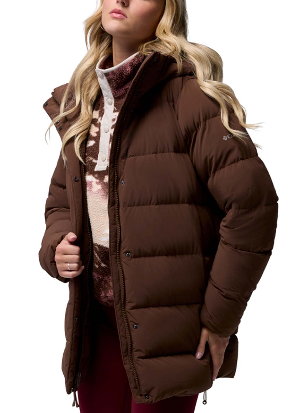 Columbia Women's Amaze Puff Mid Hooded Jacket Tobacco