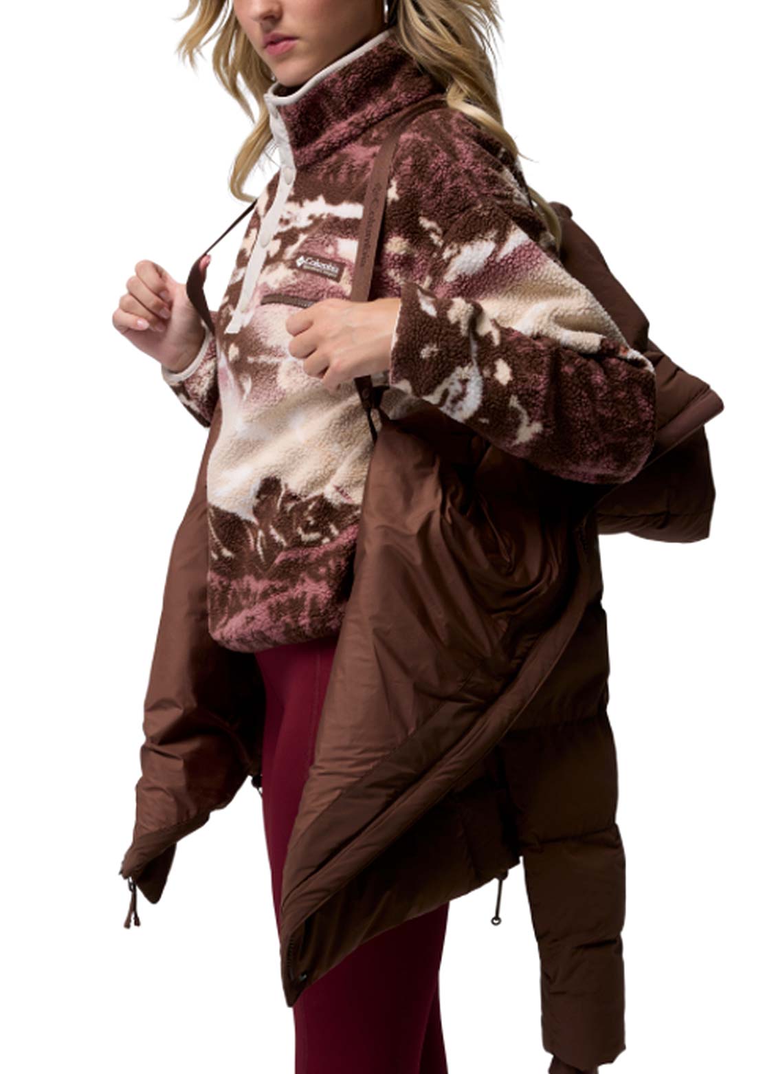 Columbia Women's Amaze Puff Mid Hooded Jacket Tobacco