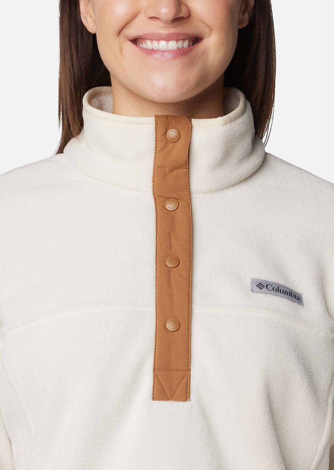 Columbia Women's Benton Springs 1/2 Snap Pull Over II Chalk/Camel Brown