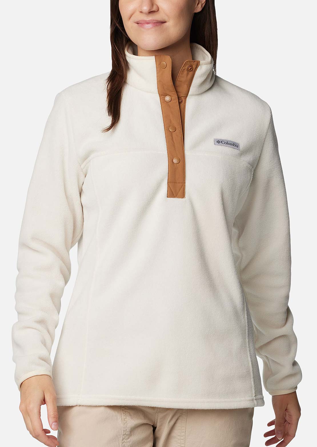 Columbia Women's Benton Springs 1/2 Snap Pull Over II Chalk/Camel Brown