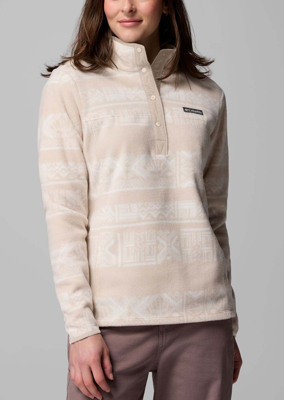 Columbia Women's Benton Springs Printed 1/2 Snap Fleece Pullover Dark Stone