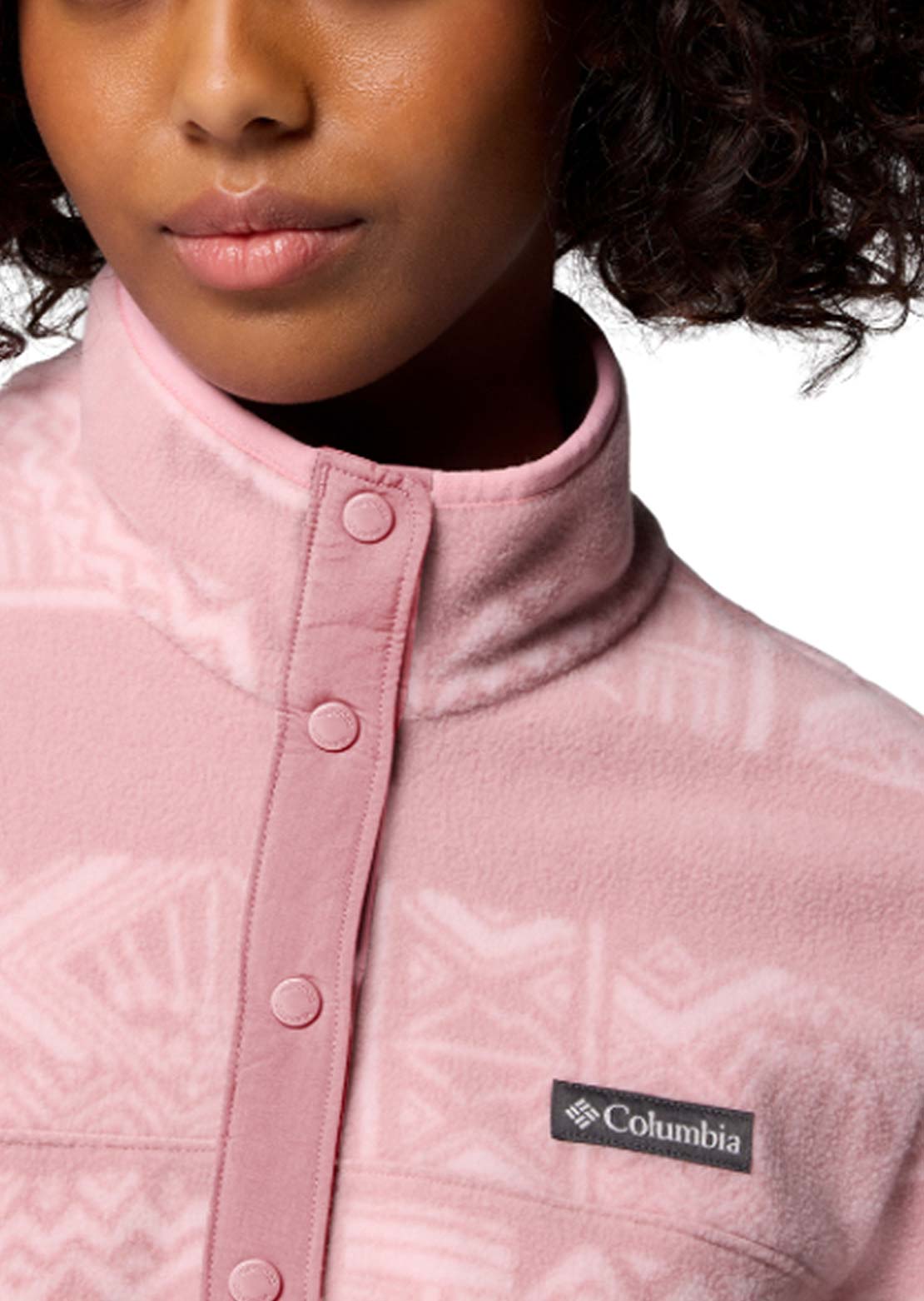 Columbia Women's Benton Springs Printed 1/2 Snap Fleece Pullover Eraser Pink