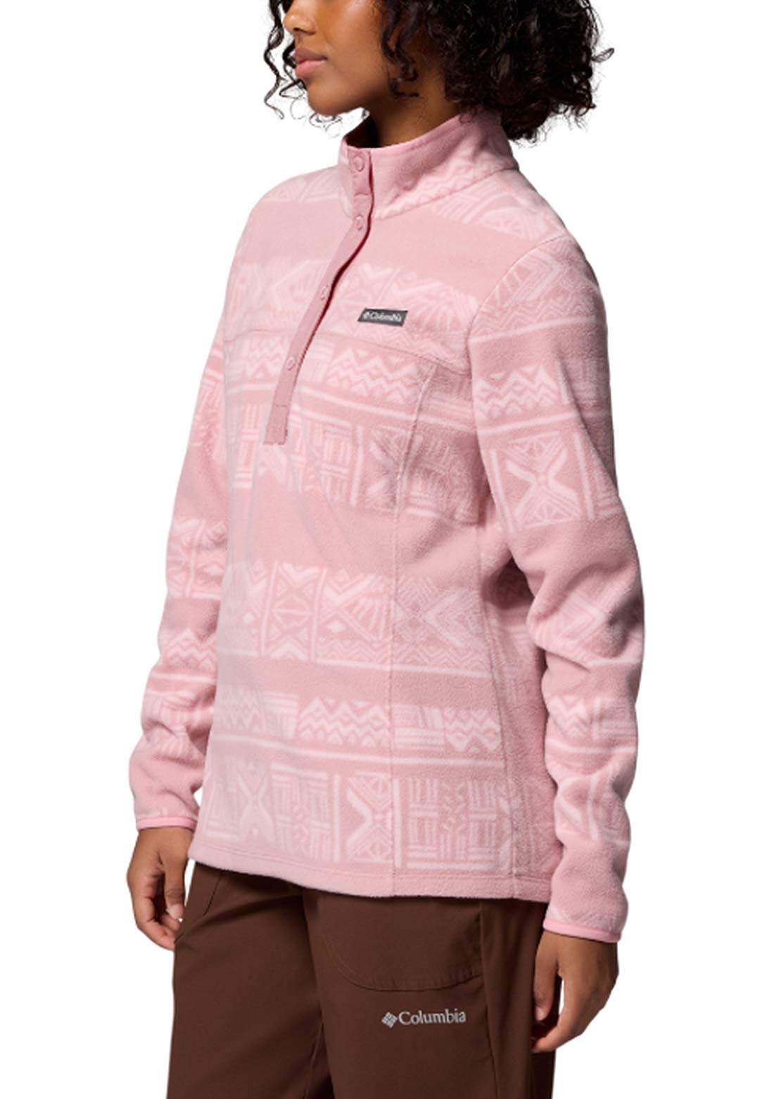 Columbia Women's Benton Springs Printed 1/2 Snap Fleece Pullover Eraser Pink