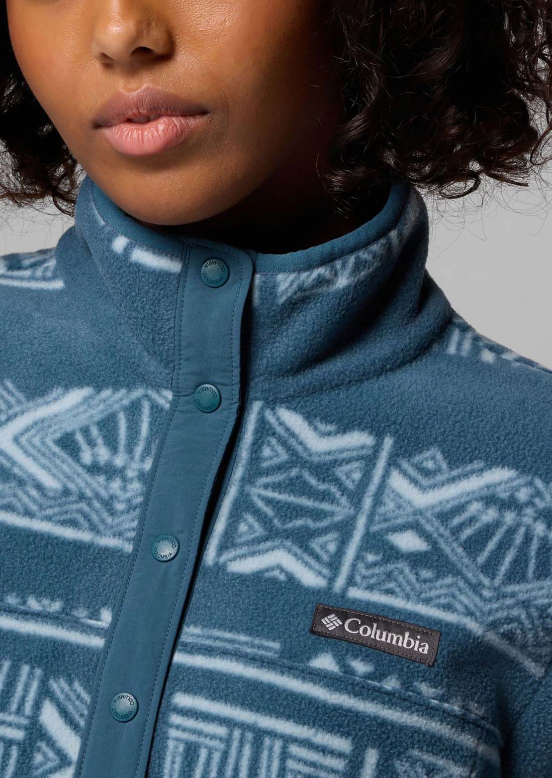 Columbia Women's Benton Springs Printed 1/2 Snap Fleece Pullover Everblue
