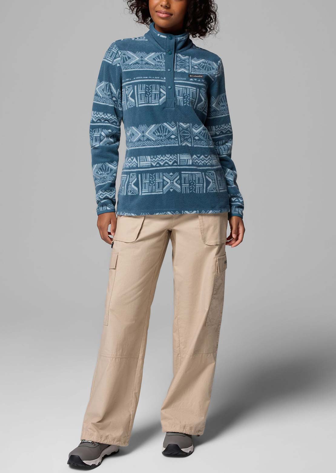 Columbia Women's Benton Springs Printed 1/2 Snap Fleece Pullover Everblue