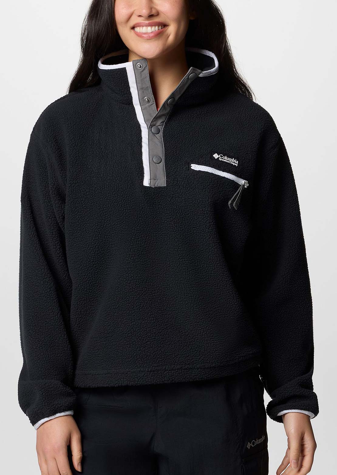 Columbia Women's Helvetia II Cropped Half-Snap Fleece Black