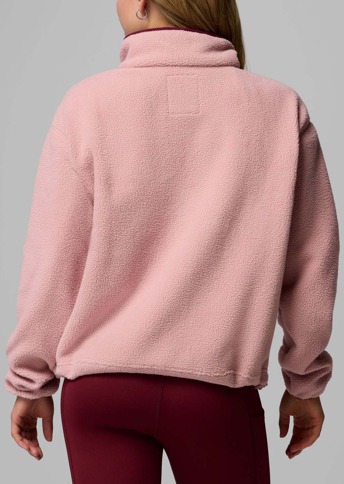 Columbia Women's Helvetia II Cropped Half-Snap Fleece Eraser Pink/Fig/Rich Wine