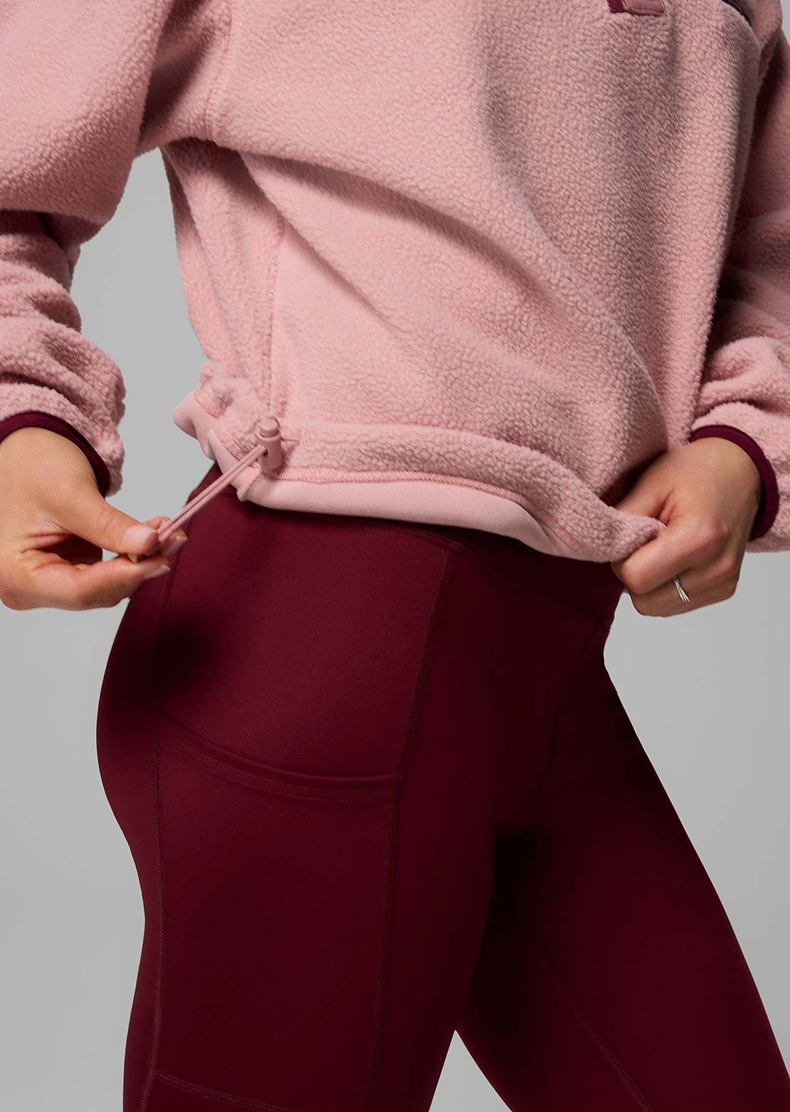 Columbia Women's Helvetia II Cropped Half-Snap Fleece Eraser Pink/Fig/Rich Wine