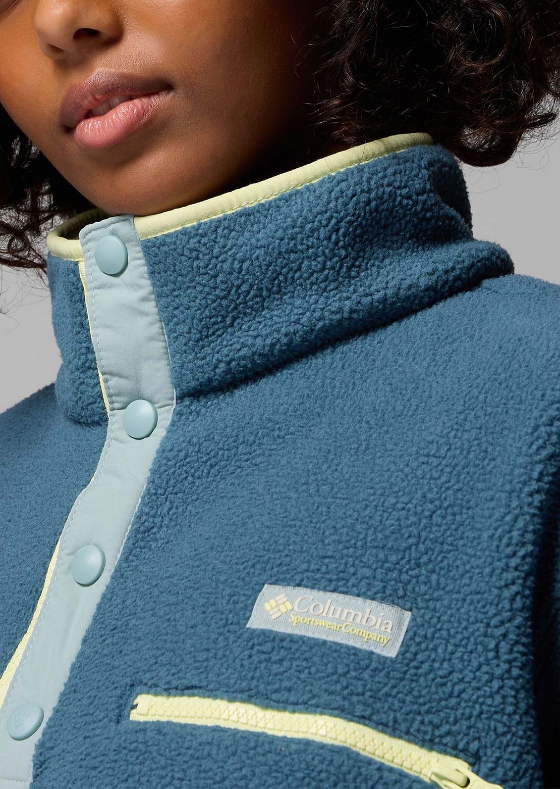 Columbia Women's Helvetia II Cropped Half-Snap Fleece Everblue/Crushed Blue/Citron Haze